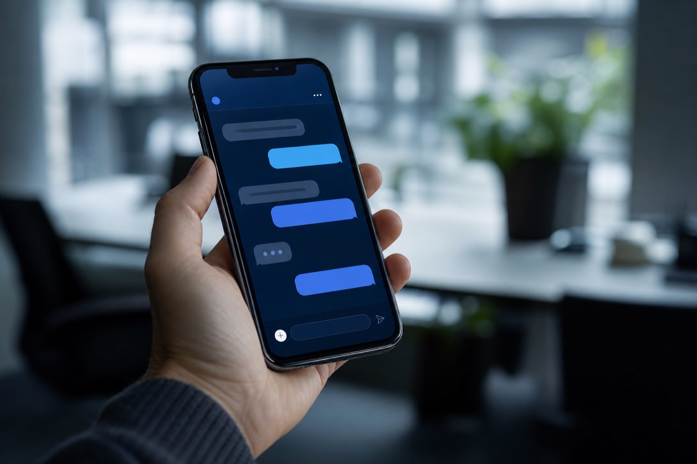 Chatovací okno AI asistenta na mobilu
