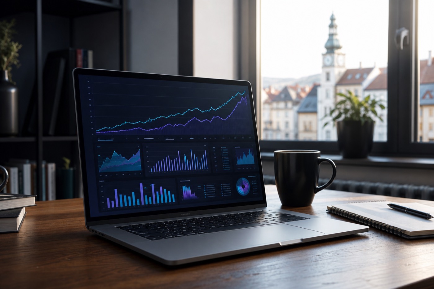 Přehled návštěvnosti webu na notebooku — SEO Jičín