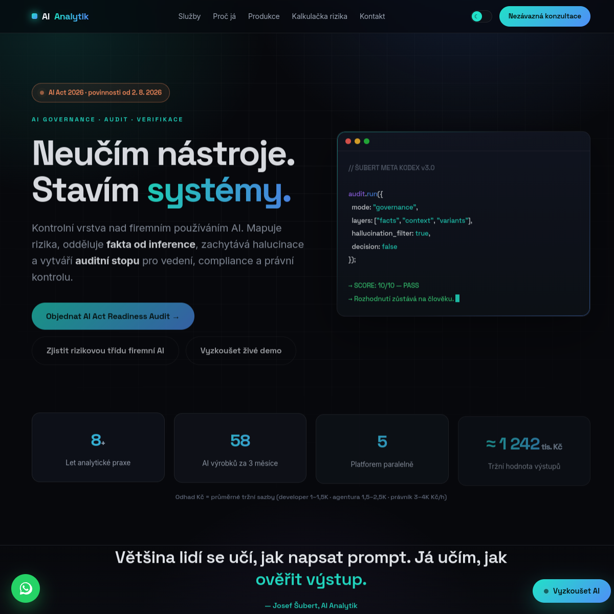 ai-analytik.cz — AI governance a audit